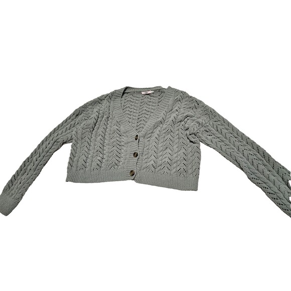 Mi Ami Women’s Wool Blend Light Grey Cardigan Button Closure Size S - Picture 1 of 10